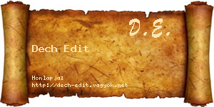 Dech Edit névjegykártya