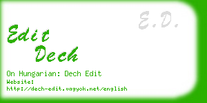 edit dech business card
